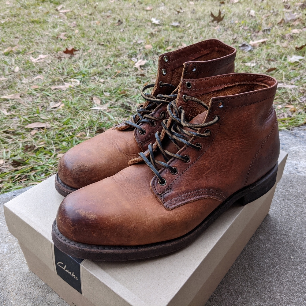 Men's Frye Prison Mens Cognac Brown Leather Ankle